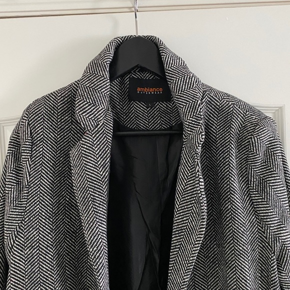 Chevron Printed Long Coat - Picture 2 of 2